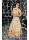 MULTI COLOR SILK EMBROIDERED SEMI STITCHED PARTY WEAR KIDS LEHNGA 106